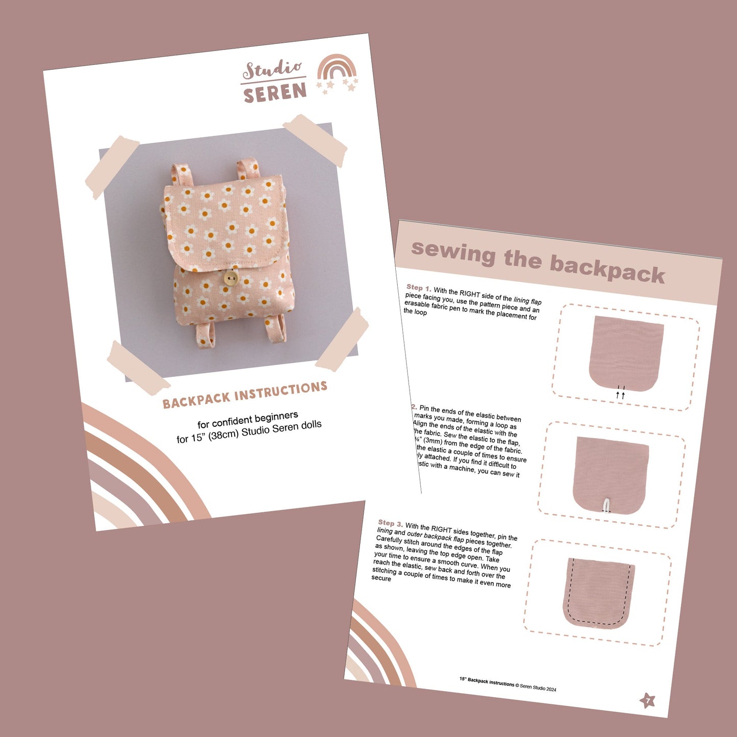 Backpack sewing pattern - Studio Seren